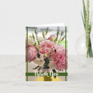Peonies Floral Pink  Thank You Card