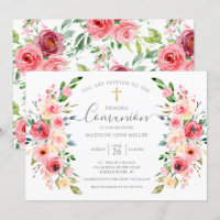 Peonies Floral Spanish First Communion