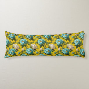 Peonies Flower Floor Décor Victorian Travel Body Cushion
