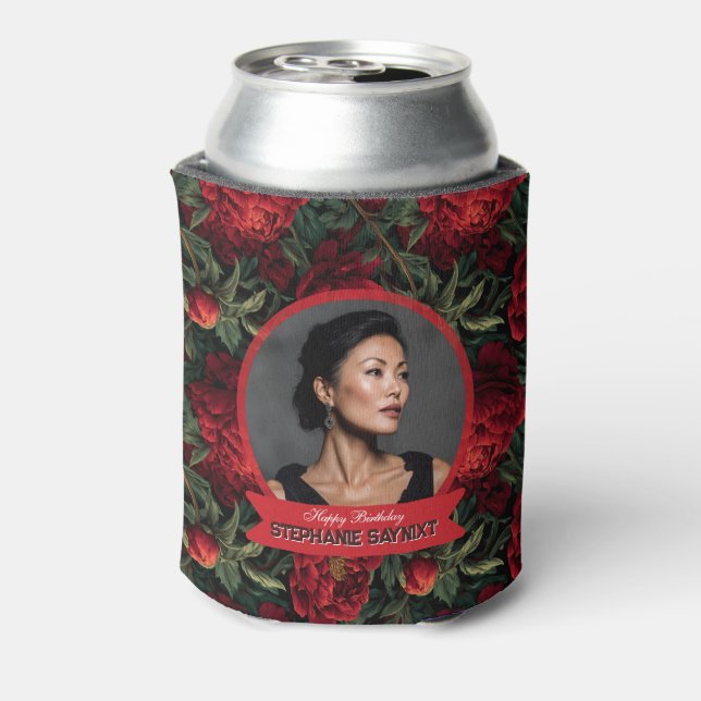 Peonies Flower Petal Birthday  Can Cooler (Can Back)