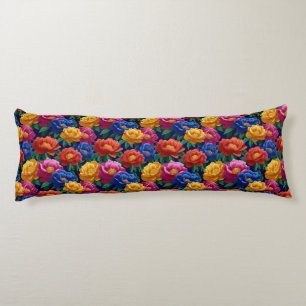 Peonies Garden Rustic Decor Botanical Wedge Body Cushion