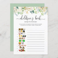 Peonies Gold Emoji Pictionary Baby Shower Game