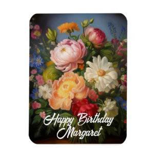 Peonies Happy Birthday  Magnet
