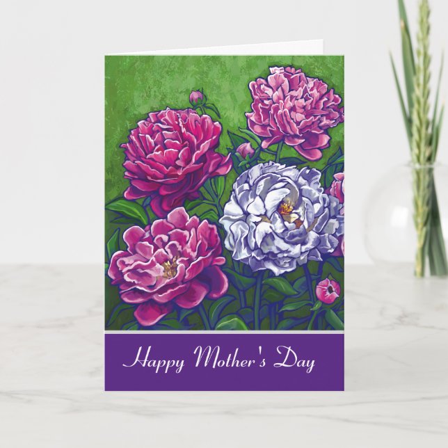 Peonies Happy Mother's Day Card (Front)