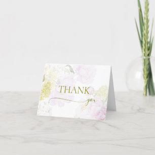 Peonies Hydrangea Pastel Baby Shower Thank You Card