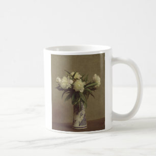 Peonies in a Blue and White Vase Coffee Mug