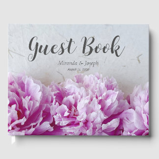 Peonies in a row guest book