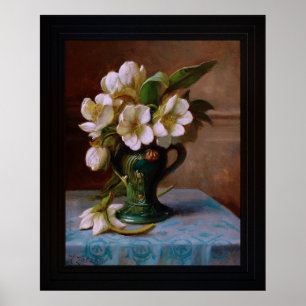 Peonies In A Vase by Hans Zatzka Poster