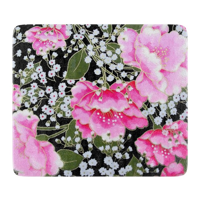 Peonies in Japanese Art Cutting Board (Front)