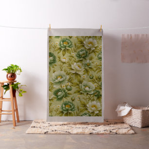 peonies in old fashioned colours fabric