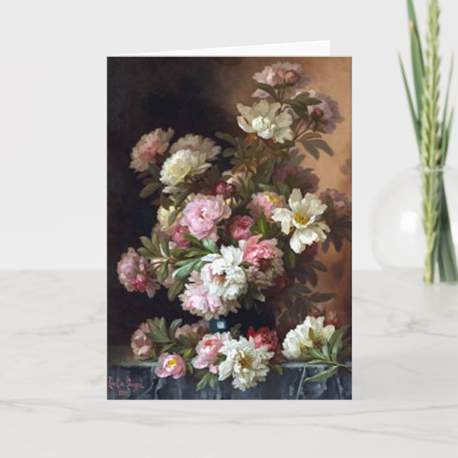Peonies in Pink and White Card (Front)