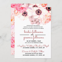 Peonies in Shades of Pink Simple Layout Wedding