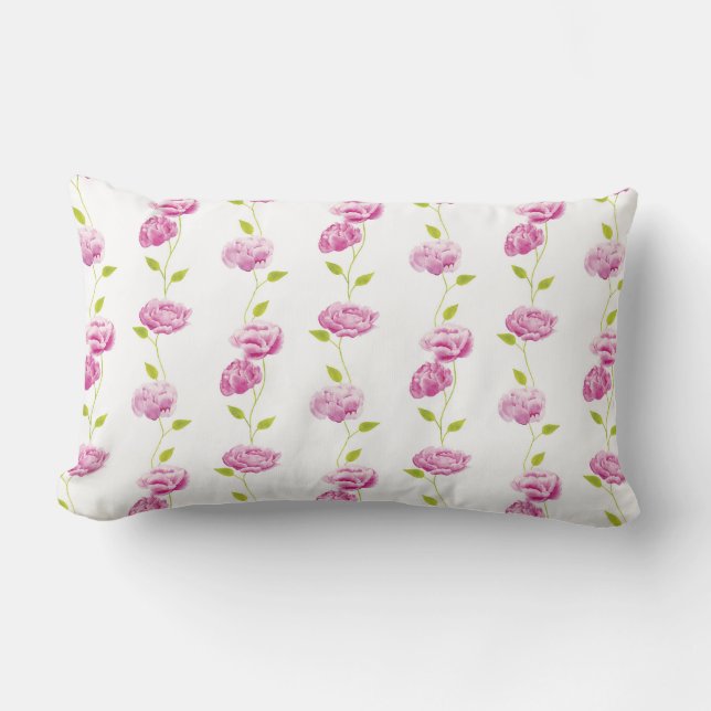 Peonies in the Orangery Lumbar Cushion (Front)