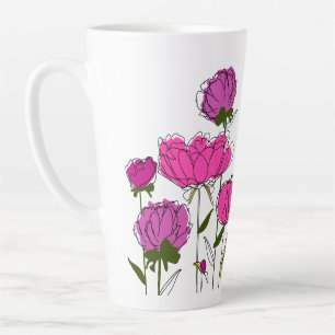 Peonies Latte Mug