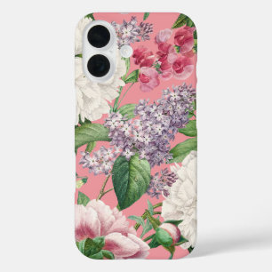 Peonies & Lilacs Flower Garden Watercolor Pattern iPhone 16 Case