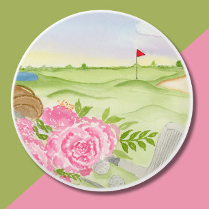  Peonies On Golf Course Ceramic Knob