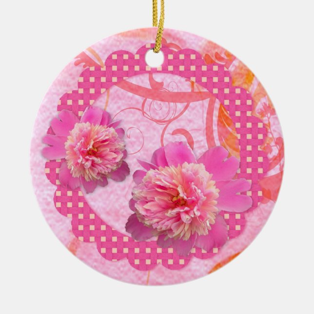 Peonies Ornament (Front)