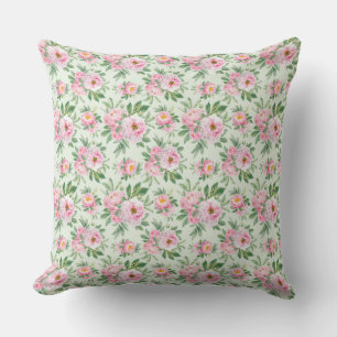 Peonies Outdoor Throw Pillow