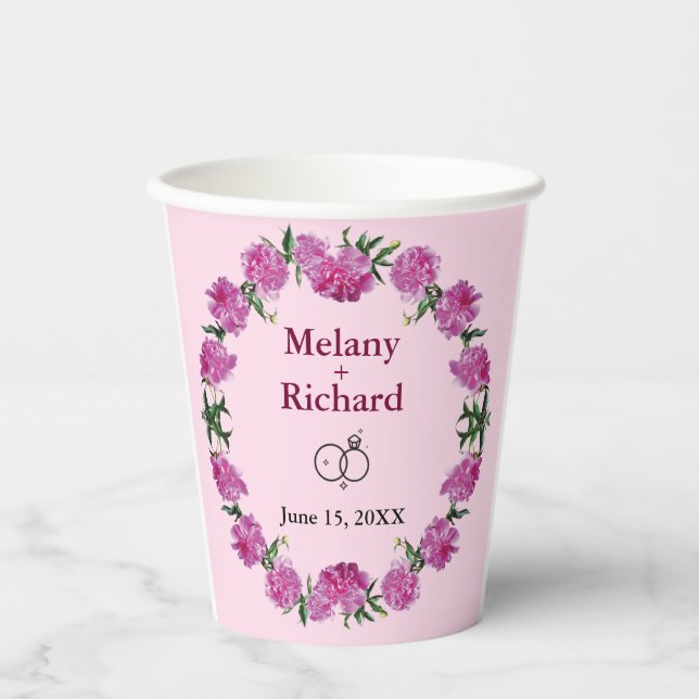 Peonies. Paper Cups (Front)