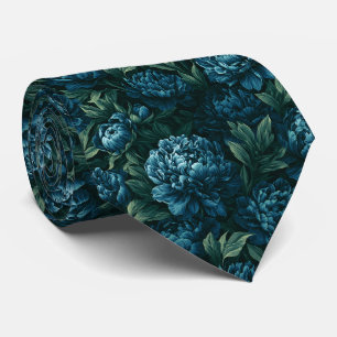 Peonies Pattern Boyfriend Business Suit Tie