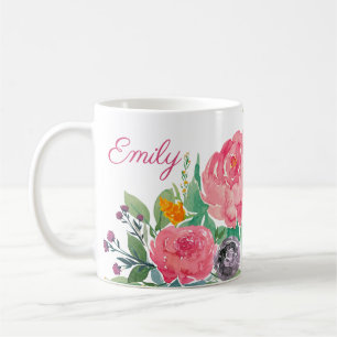 Peonies Personalised Mug