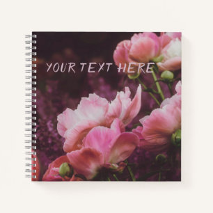 Peonies Personalized Scrapbook Notebook