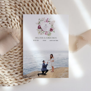 Peonies Pink Burgundy Floral Image Save The Date