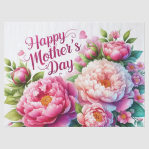 Peonies Pink Floral Mother's Day  Tissue Paper