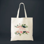 Peonies Pink Navy Floral Mother of the Bride Gift Tote Bag<br><div class="desc">Part of my Peonies Roses Pink & Navy Watercolor Wedding Collection, tote bag features a pink & navy peonies and roses floral with the bridal party title running through the centre. Makes a perfect gift for bridesmaids, maids of honour, flower girls, mothers of the bride/groom, etc. Matching items are available...</div>