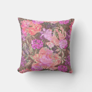 Peonies pink rose flowers flower garden bouquet cushion