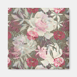 Peonies pink rose flowers flower garden bouquet magnet