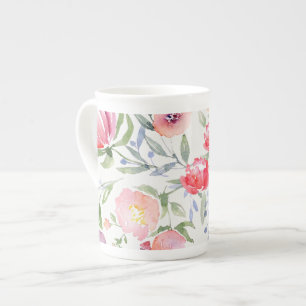 Peonies & Poppies Bone China Mug