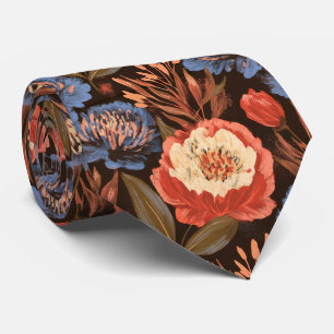 Peonies Print Bride Father Greenery Wedding Tie