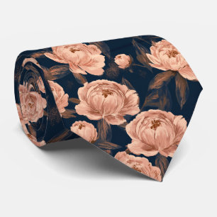 Peonies Print Menswear Destination Wedding Tie
