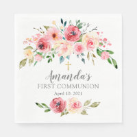 Peonies Rose Floral First Communion