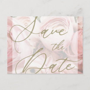 Peonies Save the Date Postcard Template