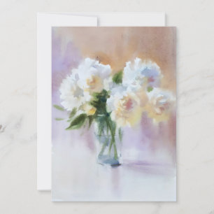 Peonies Study A In Watercolors Holiday Card