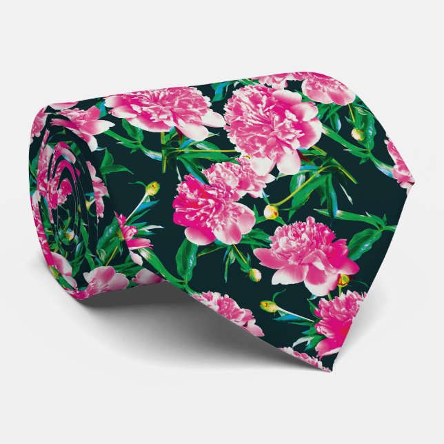 Peonies. Tie (Rolled)