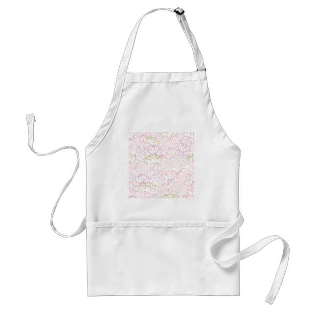 Peonies touch of gold standard apron (Front)