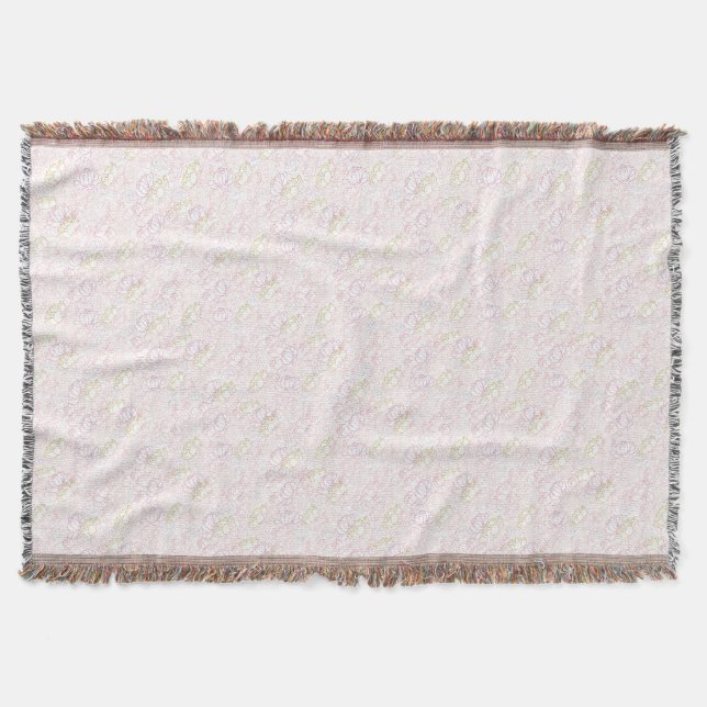 Peonies touch of gold throw blanket (Front)