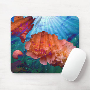 Peonies Under Water Mouse Pad