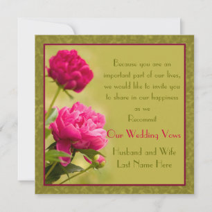 Peonies Wedding Renewal Invitation