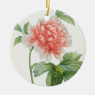 Peony, 1799 (colour stipple print) ceramic ornament