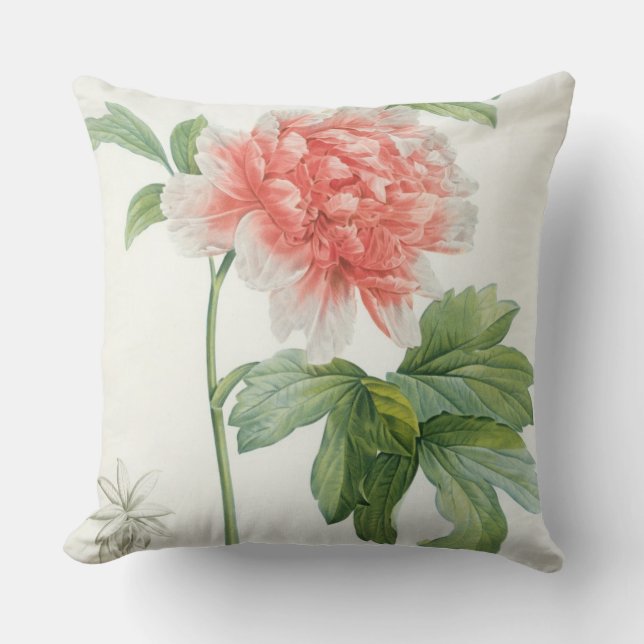 Peony, 1799 (colour stipple print) cushion (Front)