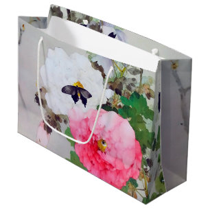 Peony and Butterfly (detail), Watanabe Seitei Large Gift Bag