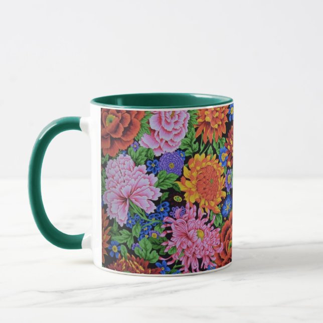 Peony and Chrysanthemum mug (Left)