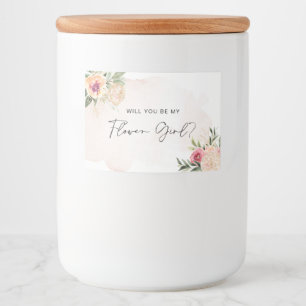 Peony and Gold Bloom Flower Girl Candle Label