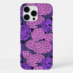 Peony and hydrangea in pink and violet iPhone 16 pro max case