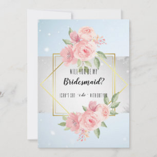 Peony anemone Will you be my bridesmaid? Invitation