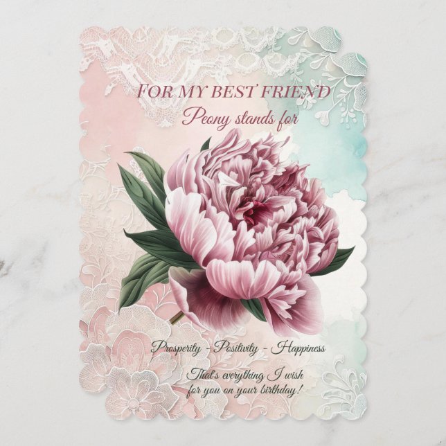 Peony Best Friend Birthday (Front/Back)